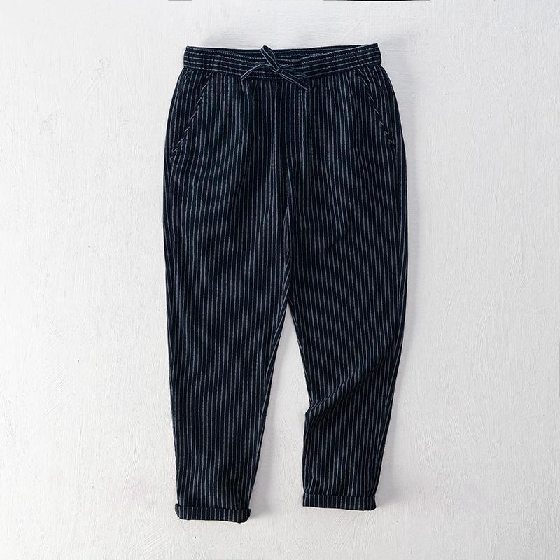 Simple Tether Casual Men's Contrast Color Striped Ankle-length Pants