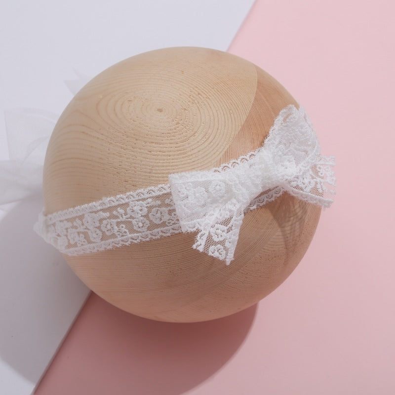 Kinder Spitze Dekor Hut Sommer Dünne Prinzessin Pflege Tür Bogen Baby Mädchen Haar Band