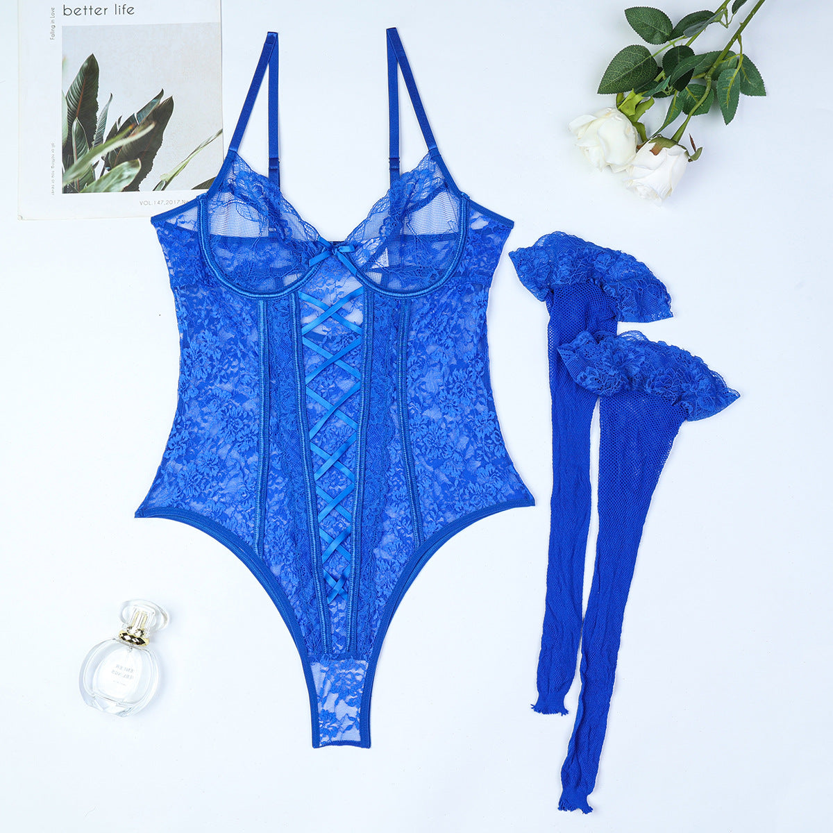 Women's Fashion Lace Splicing Sling Jumpsuit - X2-Shopping