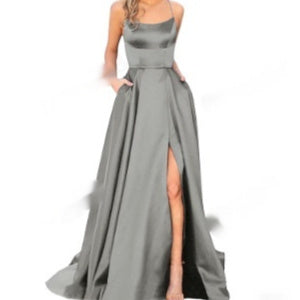 Solid Color Long Slimming And Shoulder Hollow Girlfriends Fashion Bridesmaid Party Dress - X2-Shopping