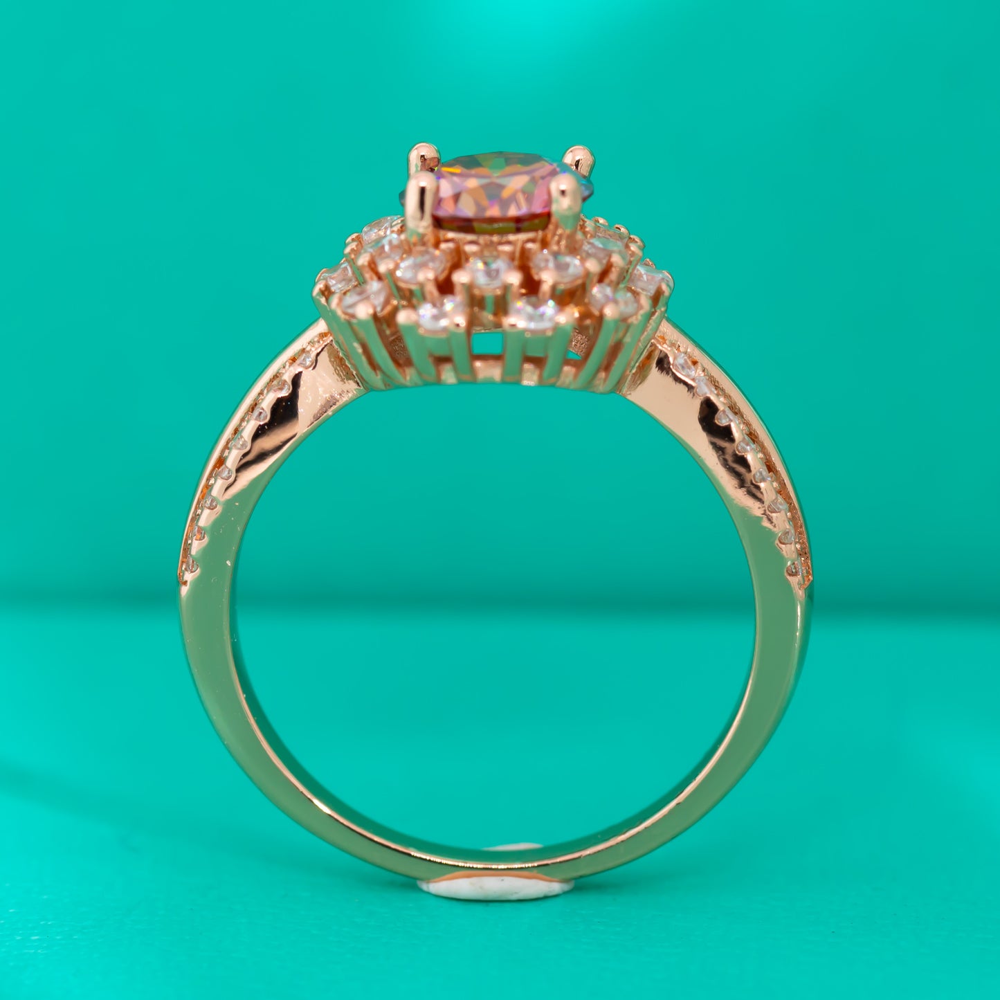 Colorful Red Moissanite Flower Ring Female S925 Sterling Silver