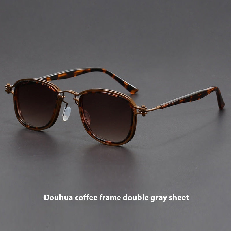 Plastic Metal Retro Square Frame Sunglasses
