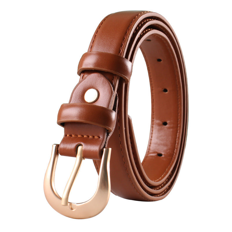 Women's Belt Brown Belt Casual Simple All-matching Jeans Ornament Pant Belt