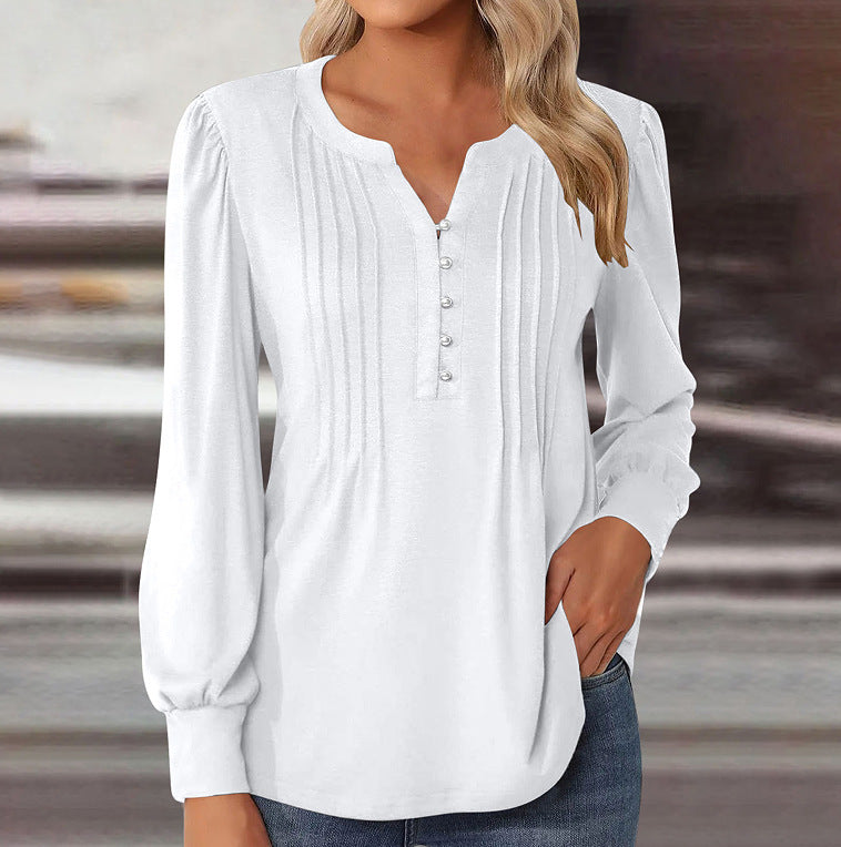 Elegant Loose Women's Top Pleating - X2-Shopping