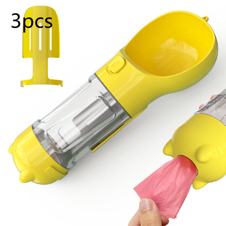 Pet Water Bottle Feeder Bowl Garbage Bag Storage Portable Pet Outdoor Travel 3 In 1 Dog Water Bottle - X2-Shopping