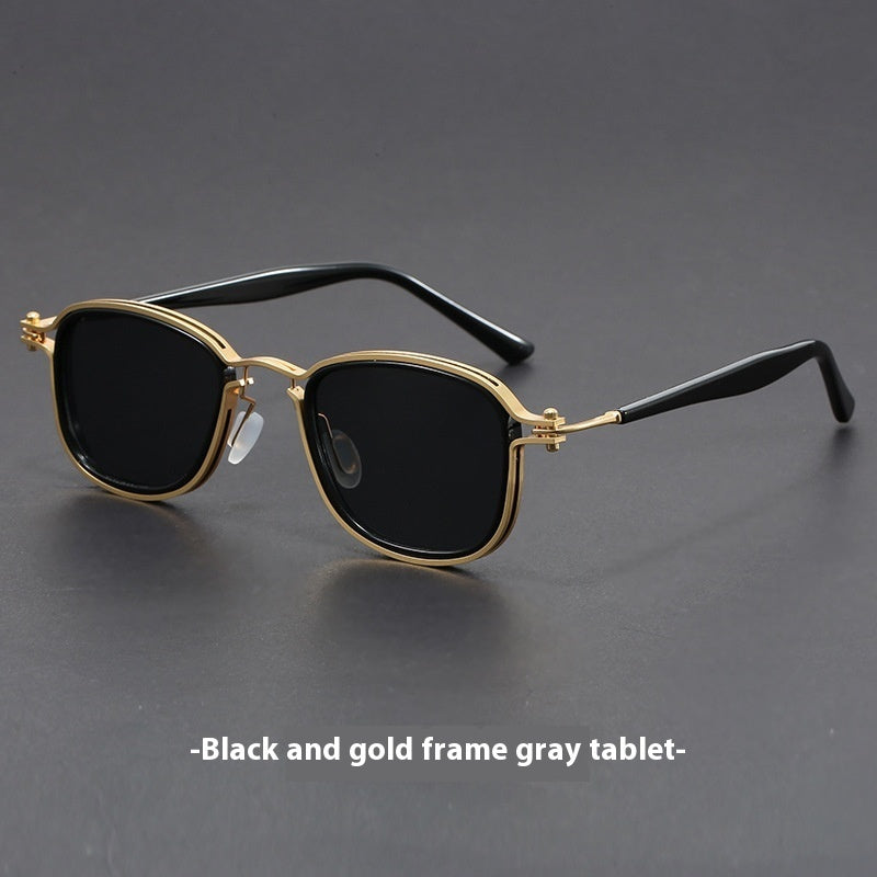 Plastic Metal Retro Square Frame Sunglasses