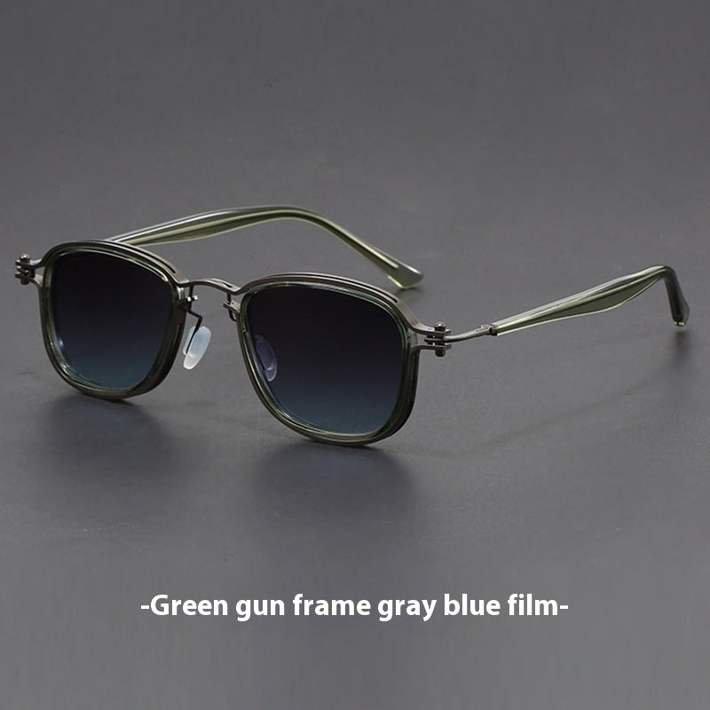 Plastic Metal Retro Square Frame Sunglasses
