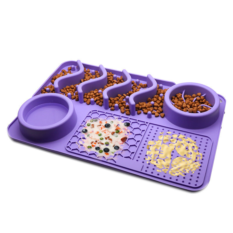 Dog Silicone Licking Pad Pet Licking Mat Silicone Smelling Mat Multifunctional Food Bowl Pets Supplies - X2-Shopping