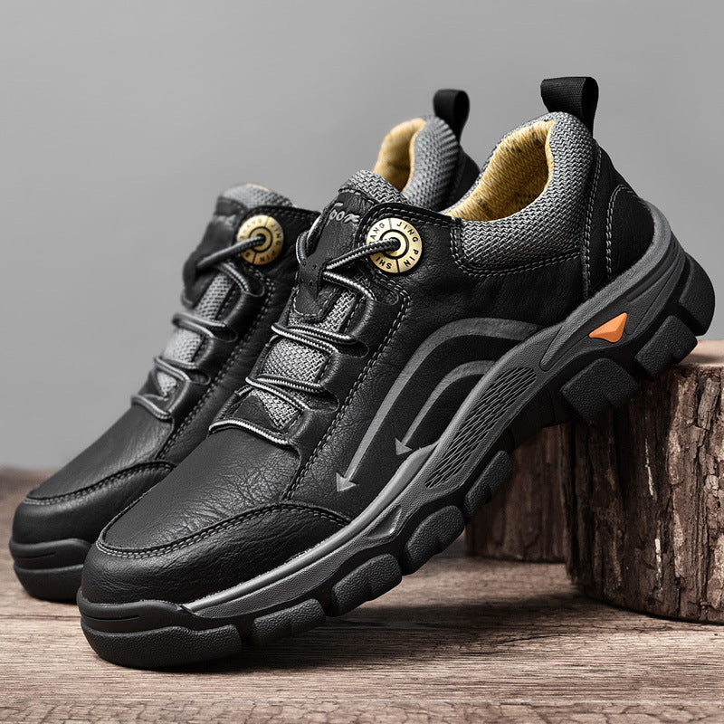 Lace-up Bull-toe Shoes Hiking Shoes Low-top Casual Work Shoes