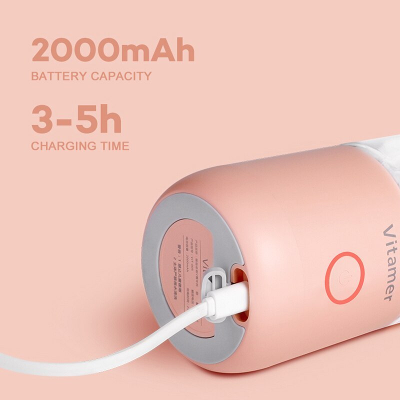 خلاط محمول 350 مل، عصارة كهربائية قابلة لإعادة الشحن عبر USB، خلاط سموثي، كوب عصير، زجاجة خلاط، شحن USB، أدوات مطبخ