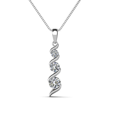 Diamond Stud All-match S925 Silver Earrings Necklace Suit