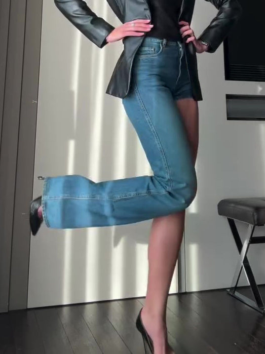 Fashion Single-shoulder Shorts Irregular Jeans - X2-Shopping