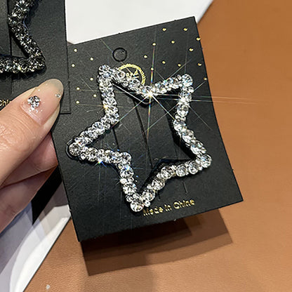 High-end Simple Rhinestone Star Hairpin Sweet Cool Female Headdress