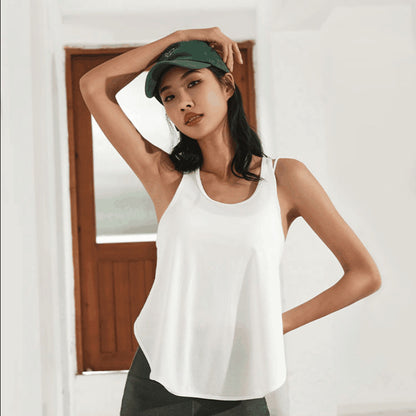 Mesh Breathable Top Loose Round Neck Sports Vest Yoga Clothes