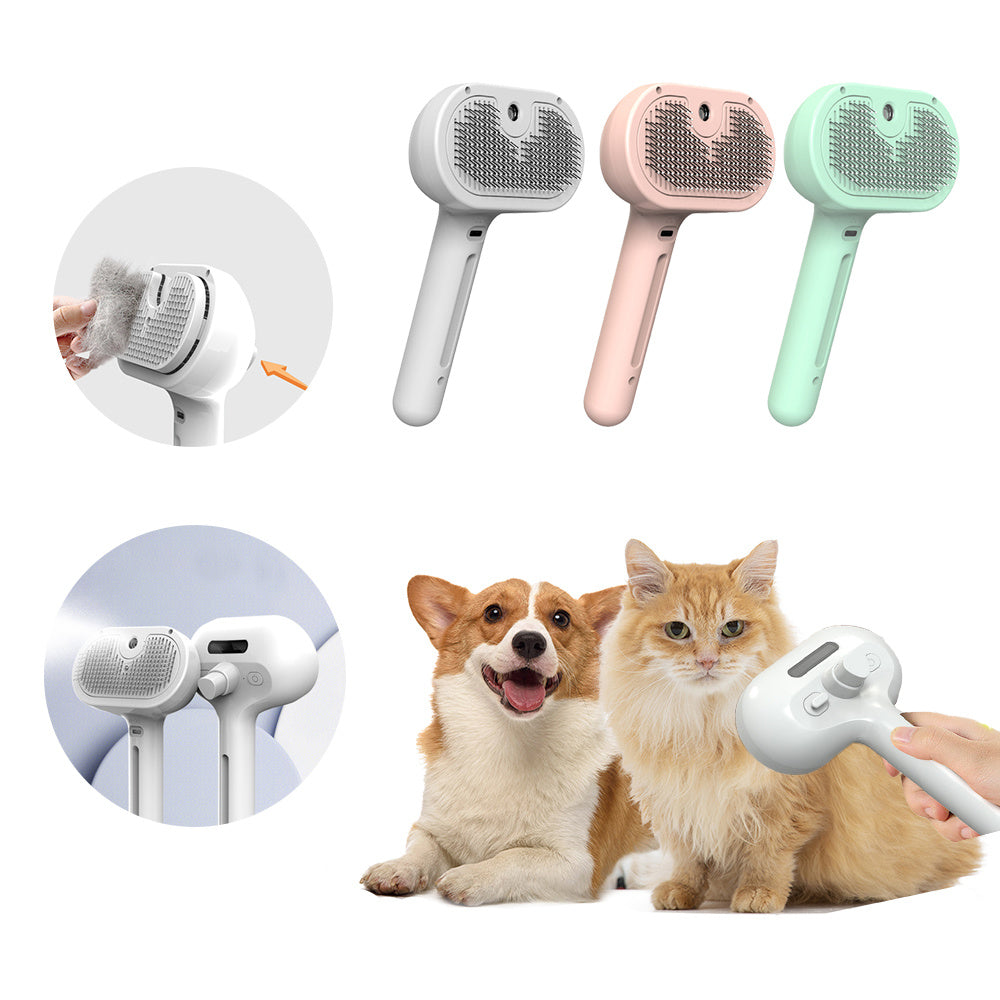 Pet Comb Self Cleaning Pets Hair Remover Brush For Dogs Grooming Tools Dematting Comb Built-in Mist Humidifier Pet Products - X2-Shopping