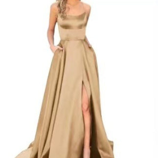 Solid Color Long Slimming And Shoulder Hollow Girlfriends Fashion Bridesmaid Party Dress - X2-Shopping