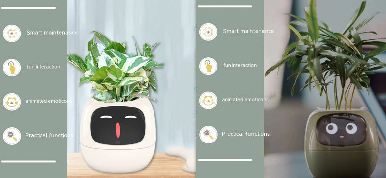 Smart Planter – Endloser Spaß – Über 49 ausdrucksstarke Ausdrücke – 7 intelligente Sensoren und KI-Chips machen das Pflanzenaufziehen einfach und unterhaltsam