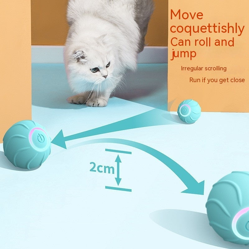 Smart Cat Toys Rolling Ball Pet Cat Owner Interactive Pets Toys Automatic Bouncing Ball USB Self Hi Teasing Kittens Jumping Ball - X2-Shopping