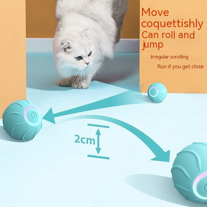 Smart Cat Toys Rolling Ball Pet Cat Owner Interactive Pets Toys Automatic Bouncing Ball USB Self Hi Teasing Kittens Jumping Ball - X2-Shopping