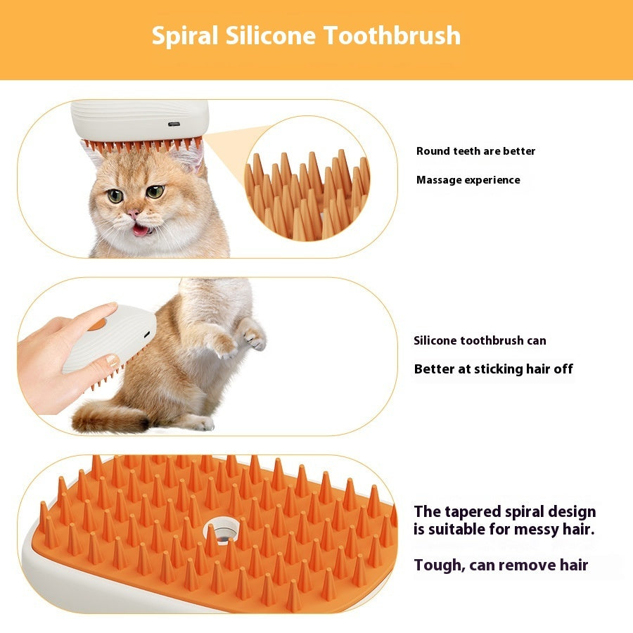 USB Rechargeable Pets Steam Brush Spray Massage Comb Pet Grooming Tools Cat Steam Comb Pet Products - X2-Shopping