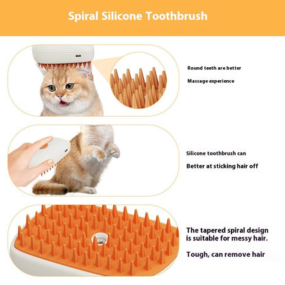 USB Rechargeable Pets Steam Brush Spray Massage Comb Pet Grooming Tools Cat Steam Comb Pet Products - X2-Shopping