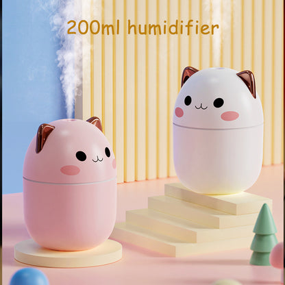 Luftbefeuchter, süße Katze, ultraleiser USB-Luftreiniger für Büro, Haushalt, Schlafzimmer, Auto, Aromatherapie, mit LED-Kühlnebelspray