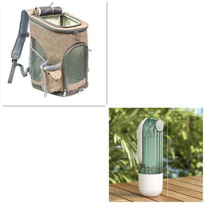 2 In 1 Pet Water Cup Segment Design Green Dog Walking Portable Drinking Cup Dog Feeding Supplies Pet Supplies Dog Walking Water Feeder Pets Products - X2-Shopping