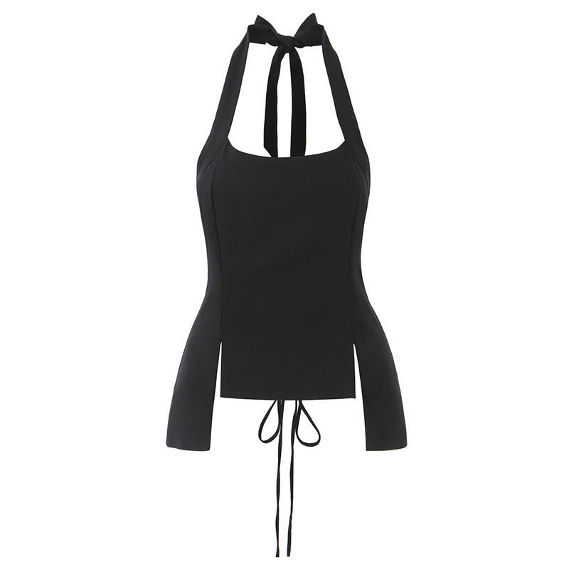 Sweet Halter Chic Back Lace-up Vest Sexy