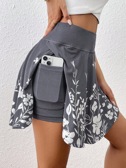 Pocket Minimalist Flower Printed Shorts With Pockets Shorts Inside Out Back To School Outfits - X2-Shopping