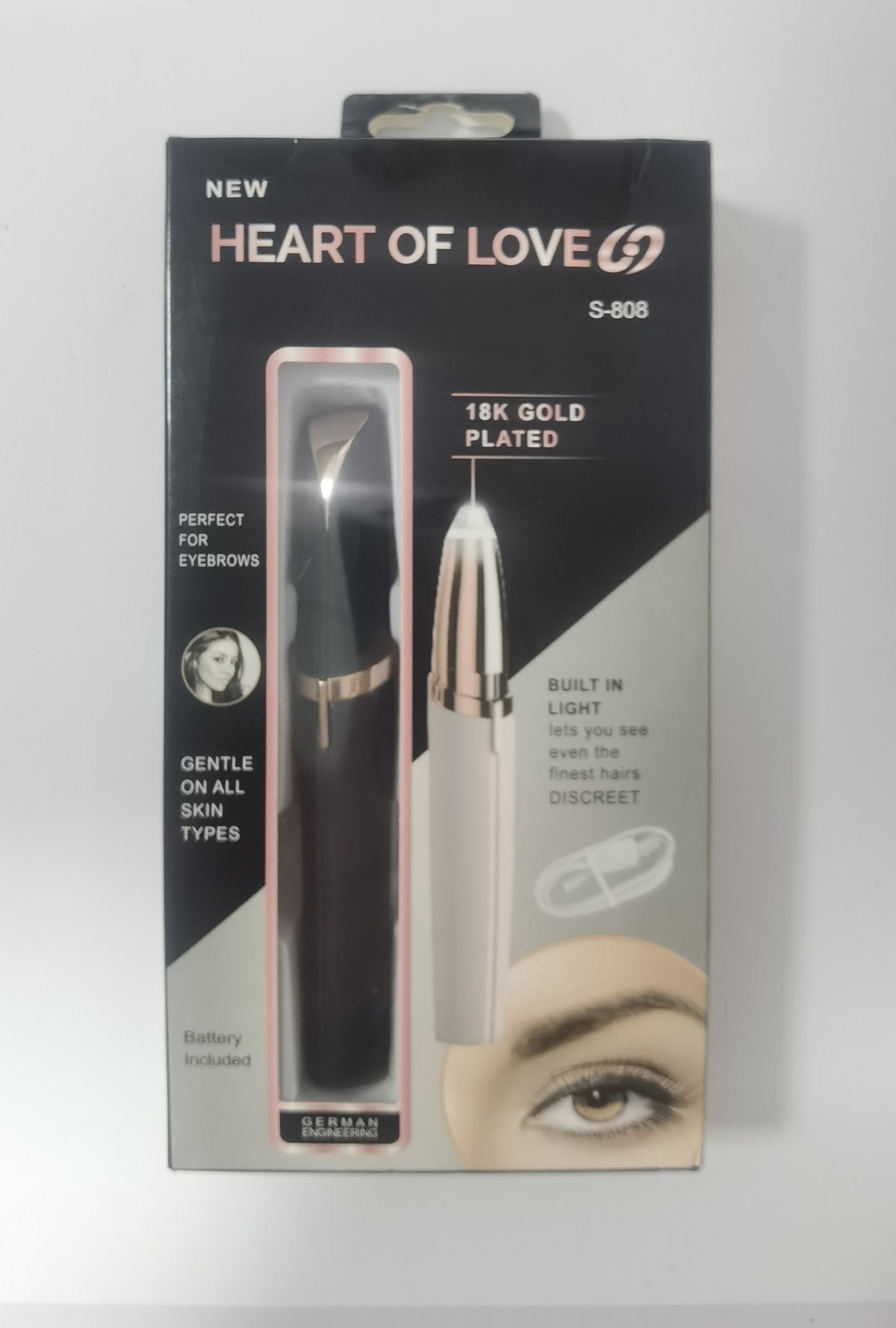 Mini Elektrischer Augenbrauentrimmer Lippenstift Augenbrauen Stift Haarentferner Schmerzloser Rasierer Epilierer mit LED-Licht