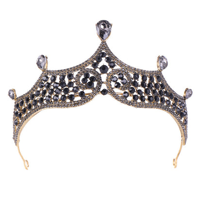 Retro Baroque Black Marriage Royale Decorative Crown