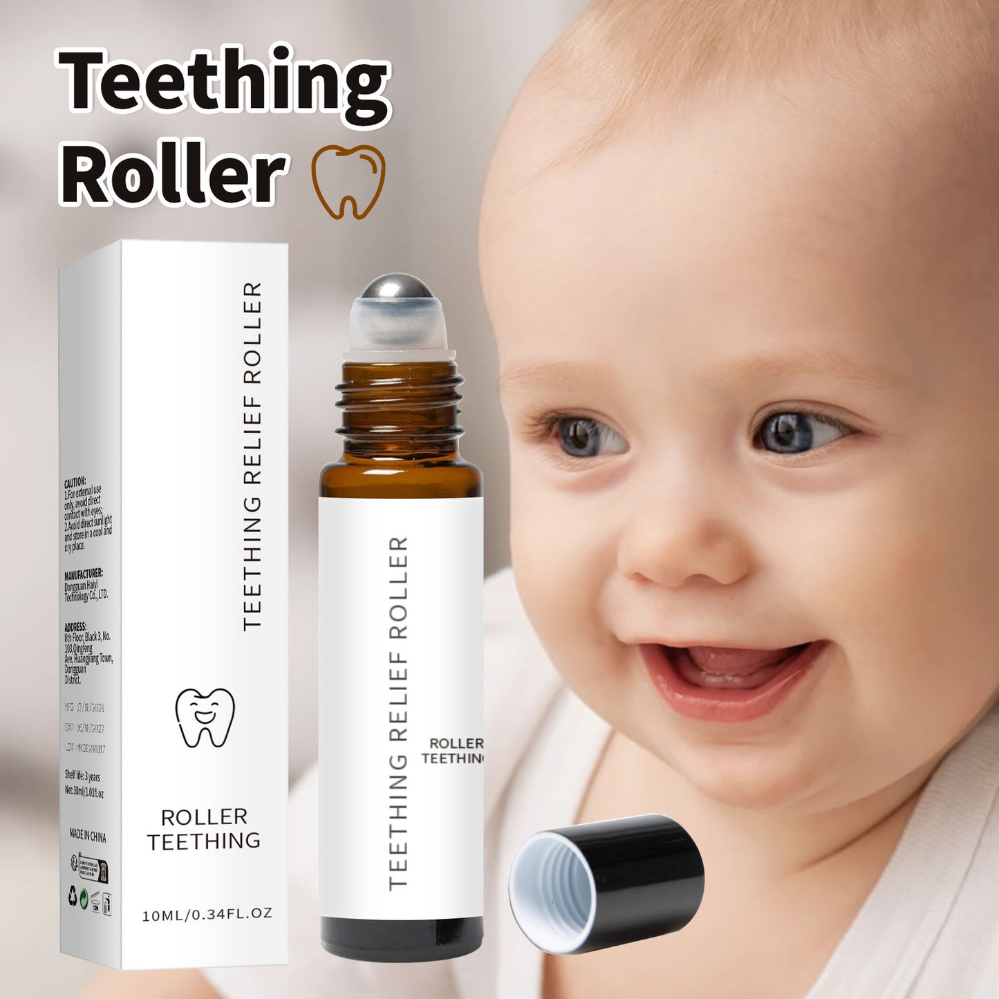 Baby Lindert Zahnungsschmerzen BabyTeethingOil Roller10ml