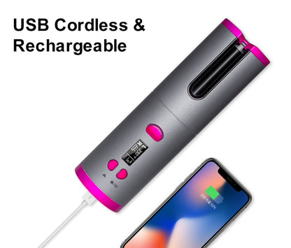 مكواة تجعيد الشعر متعددة الوظائف مع شحن لاسلكي USB