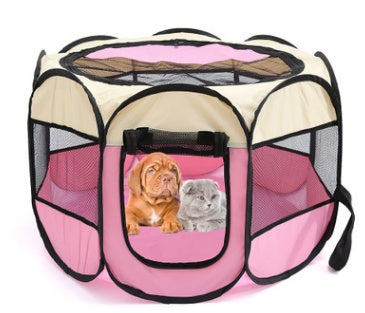 Fast folding octagonal pet fence, 600D Oxford cloth, waterproof and catching cat, dog cage, pet cage - X2-Shopping