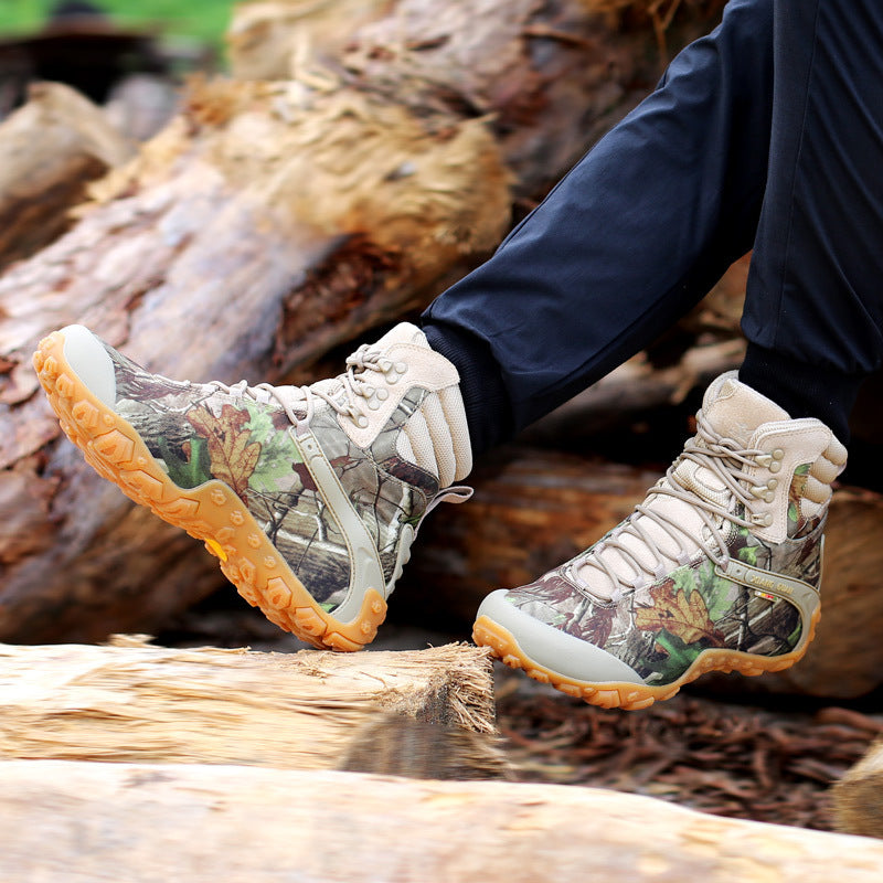 Waterproof non-slip high-top hiking shoes