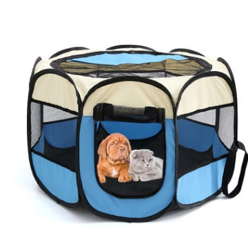 Fast folding octagonal pet fence, 600D Oxford cloth, waterproof and catching cat, dog cage, pet cage - X2-Shopping
