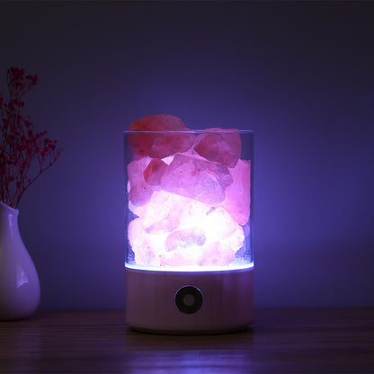 مصباح LED بملح الهيمالايا الكريستالي USB