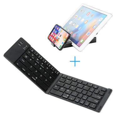 Klappbare Bluetooth-Tastatur aus Metall, faltbar, Mini-Bluetooth, kabellos