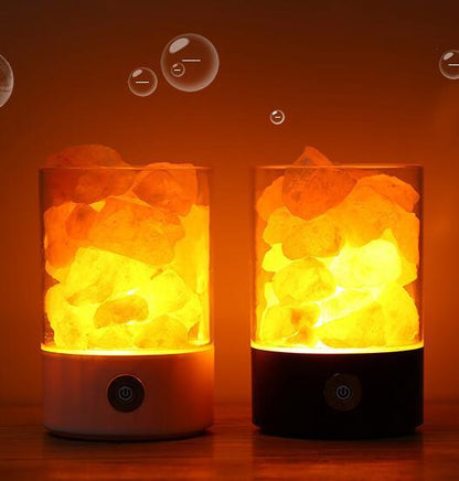 مصباح LED بملح الهيمالايا الكريستالي USB