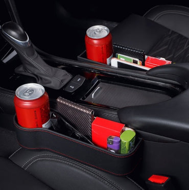 PU-Auto-Organizer, Aufbewahrungsbox für die Sitzlücke, Seitenschlitz für den Autositz, für Geldbörse, Telefon, Münzen, Zigaretten, Schlüssel, Karten, Autozubehör