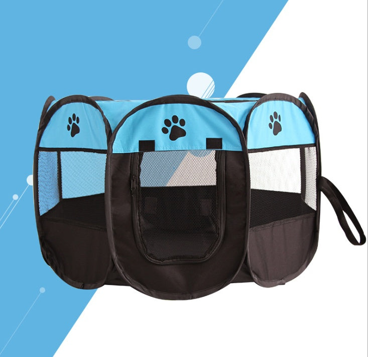 Fast folding octagonal pet fence, 600D Oxford cloth, waterproof and catching cat, dog cage, pet cage - X2-Shopping