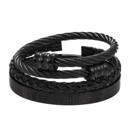 Titanium Steel Bracelet Suit Punk Creative Personality Roman