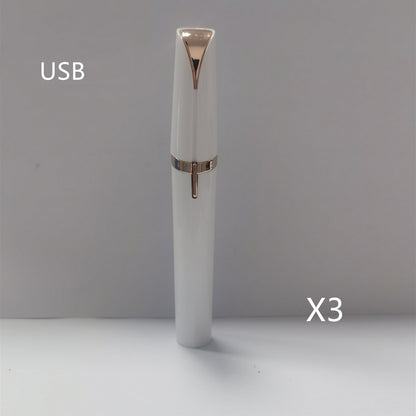 Mini Elektrischer Augenbrauentrimmer Lippenstift Augenbrauen Stift Haarentferner Schmerzloser Rasierer Epilierer mit LED-Licht