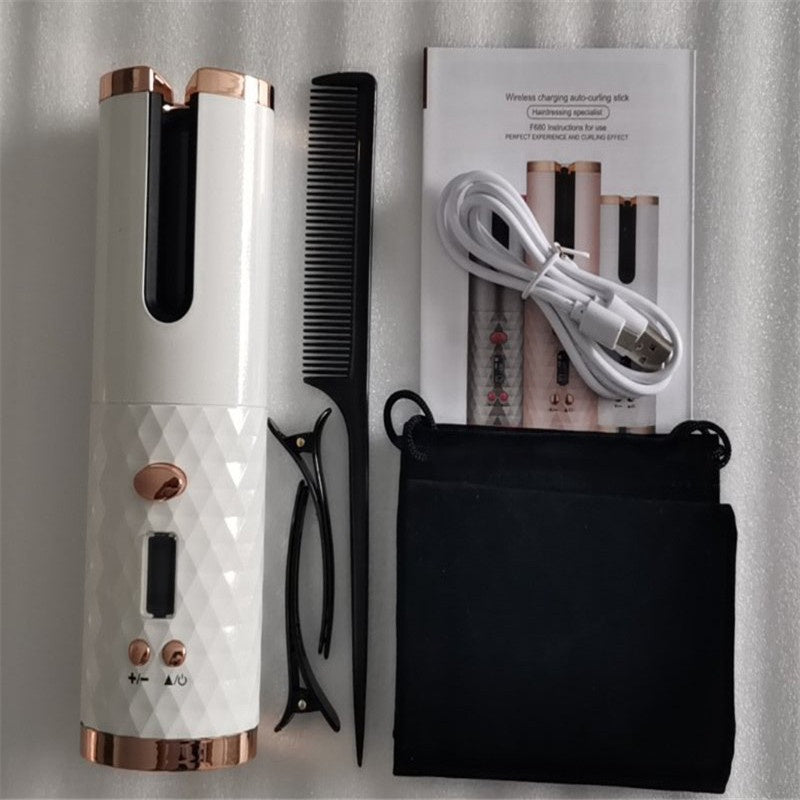 مكواة تجعيد الشعر متعددة الوظائف مع شحن لاسلكي USB