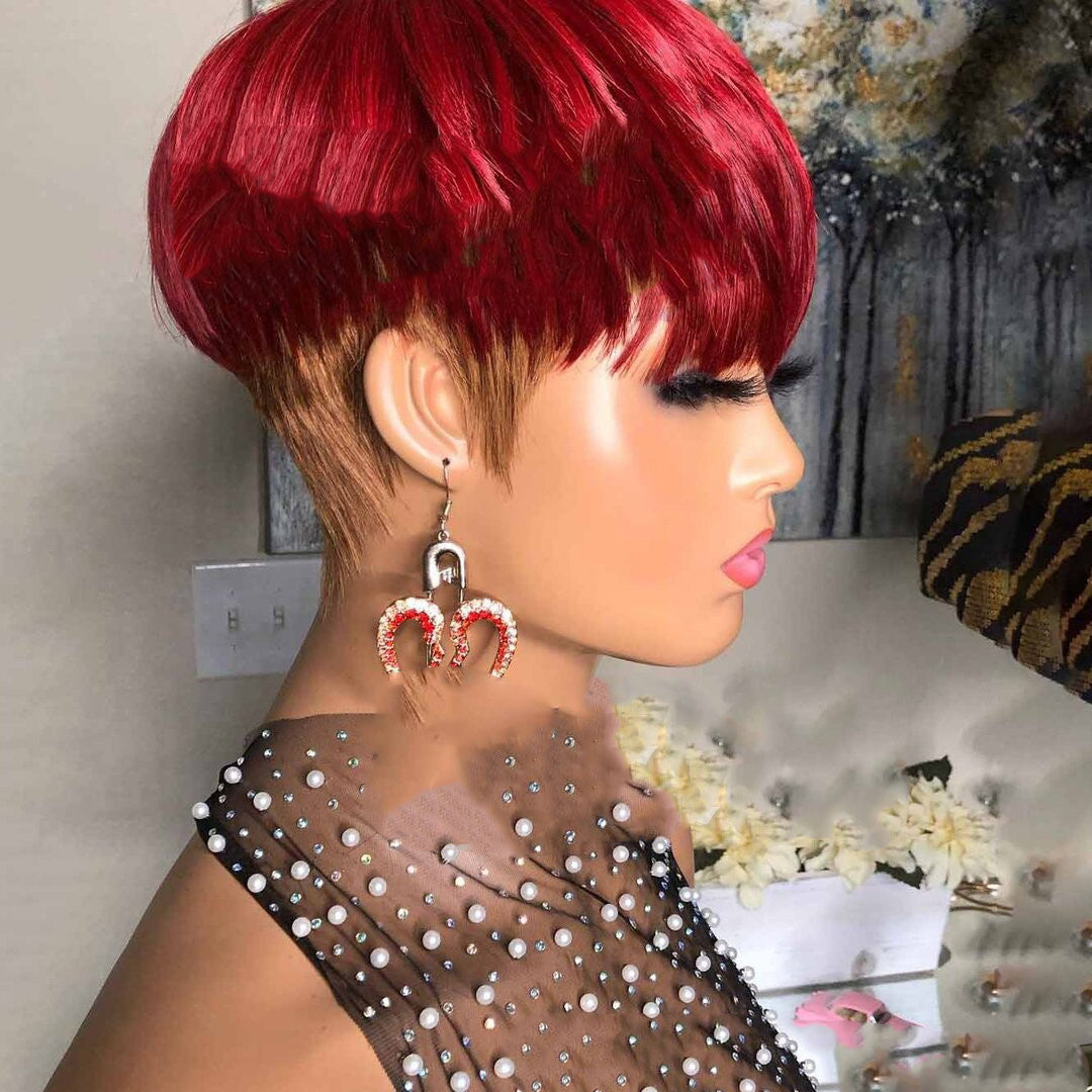 Perücke Damenperücke Kurzes Glattes Haar Kurzes Haar Glattes Haar Bob Perücke