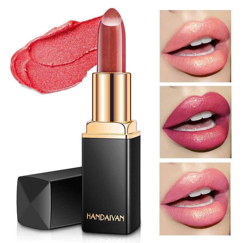 Glänzender metallischer Lippenstift Perlglanz-Farbtemperaturänderungs-Lippenstift Vergoldeter Lippenstift