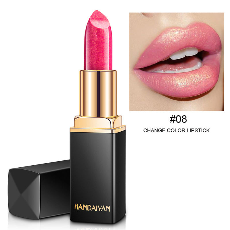 Glänzender metallischer Lippenstift Perlglanz-Farbtemperaturänderungs-Lippenstift Vergoldeter Lippenstift