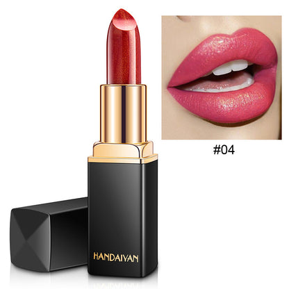 Glänzender metallischer Lippenstift Perlglanz-Farbtemperaturänderungs-Lippenstift Vergoldeter Lippenstift