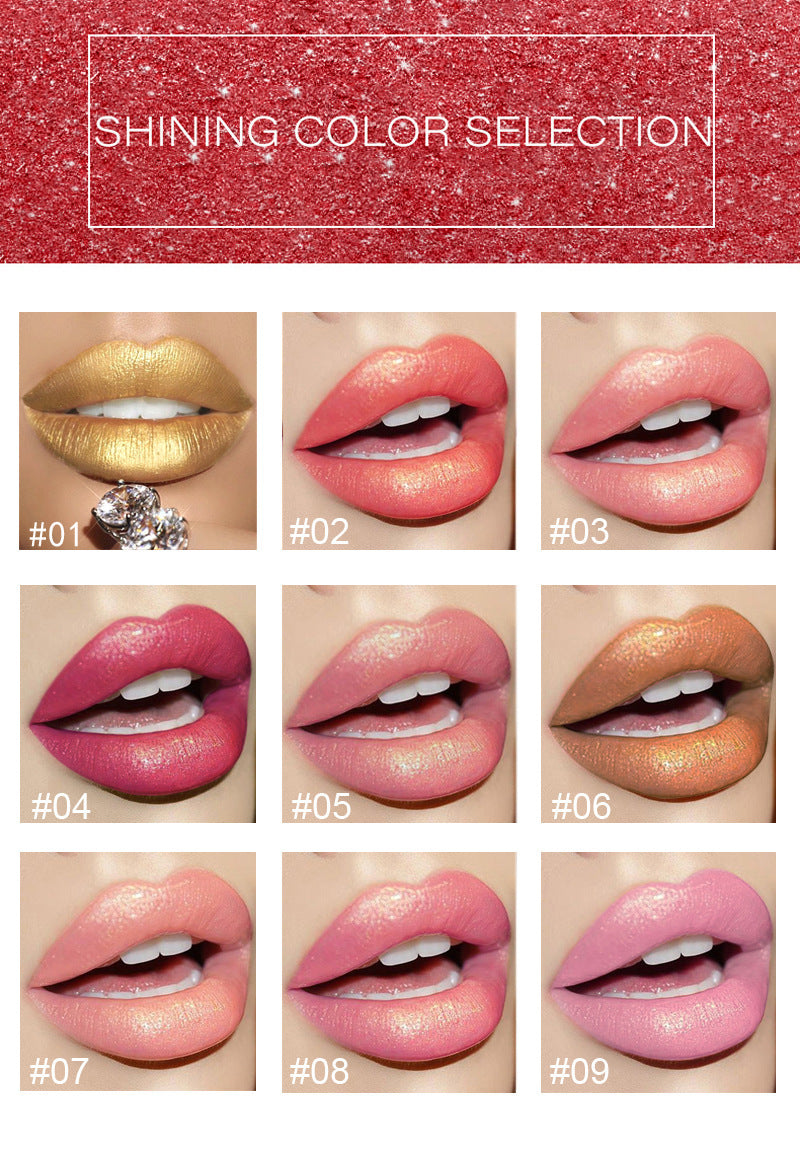 Glänzender metallischer Lippenstift Perlglanz-Farbtemperaturänderungs-Lippenstift Vergoldeter Lippenstift
