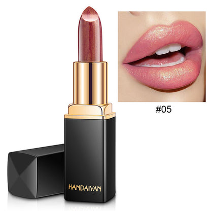 Glänzender metallischer Lippenstift Perlglanz-Farbtemperaturänderungs-Lippenstift Vergoldeter Lippenstift